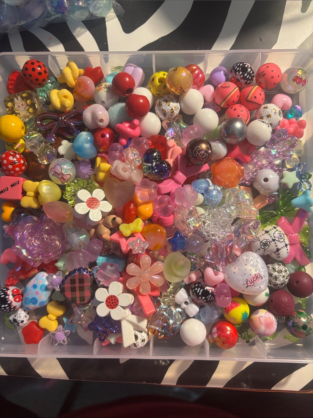 Assorted beads mixed